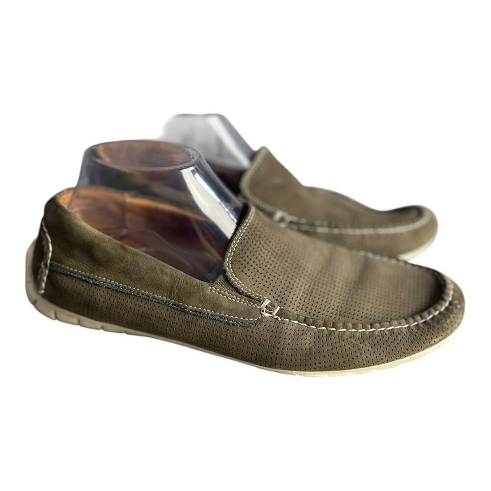 Johnston & Murphy Men’s Cort Perf Venetian Brown Nubuck Loafers Size-9M